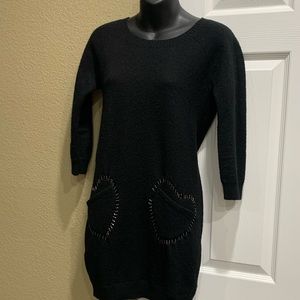 Love Moschino Black Wool 
Women's Dress size S